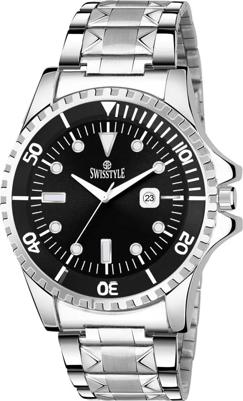 Swisstyle Analog Black Watch For Men (Ss-Gr6626-Blk-Ch)
