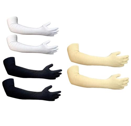 Cotson Women Cotton 24 inchi Long Gloves For Summer Protection (White, Black, Beige) -Pack OF 3 Pairs
