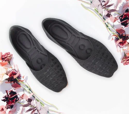 AANA FASHION Black Stylish, Soft & Comfortable Belly Shoes for Women | Super Lightweight Women Bellies | Non-Fatigue & Non-Slippery Belly for Women Bellies for Women Stylish Latest | Slip On Shoes