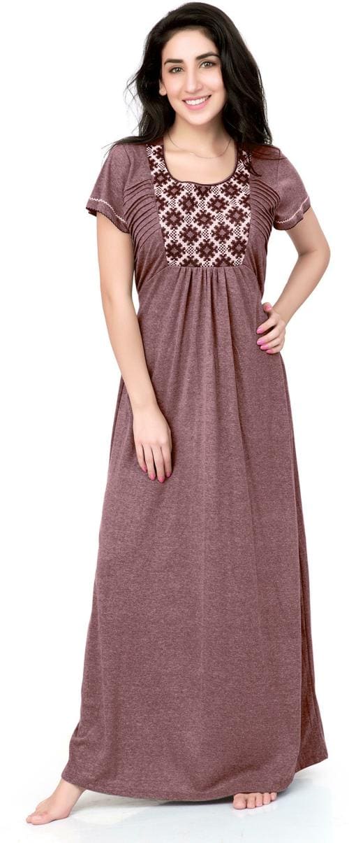 Honeydew Women Maroon Cotton Blend Single Nighty