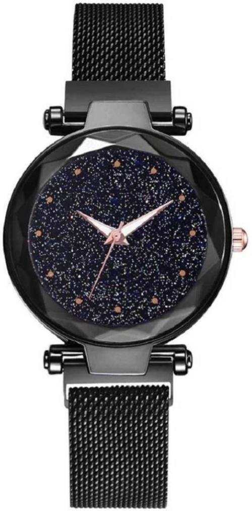 JAPAN SHOP Analog Black Dial Black Strap Watch For Women