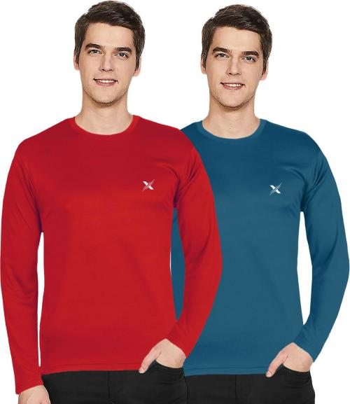 Ftx Men Multicolor Solid Polyester Pack Of 2 T-Shirt (Xs)