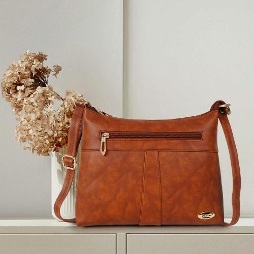 LANCER TAN SLING BAG CASUAL TRENDY HOBO SHOULDER CROSSBODY TRAVEL DAYTRIP SLING BAG FOR WOMEN