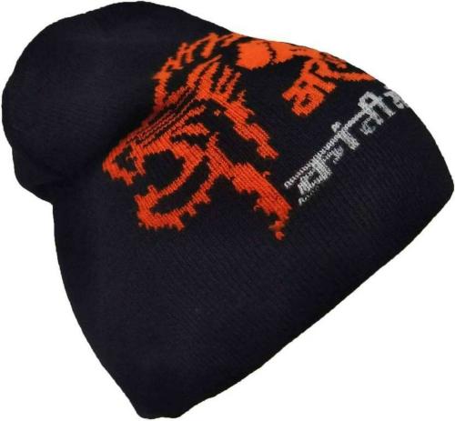 Babji Black and Orange Shivaji Maharaj Beanie Cap