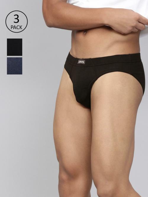 Levi's Men's Black , Brown , N.Melange Solid 100% Cotton Pack of 3 Briefs