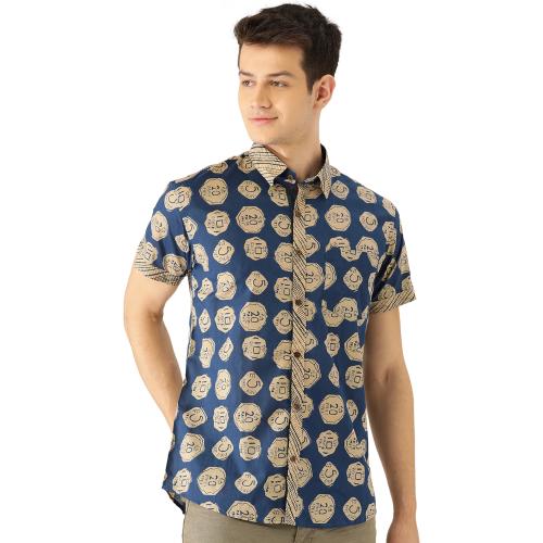 Tistabene Blue Coin Printed Cotton Shirt