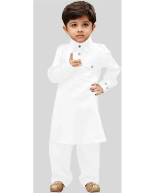 DigiMart Boys Festive & Party Kurta and Pyjama Set  (White Pack of 1)