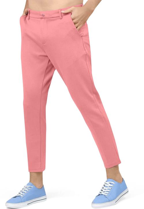 Buy AJ Brothers Men Pink Solid Lycra Blend Trousers (28) Online at Best  Prices in India - JioMart.