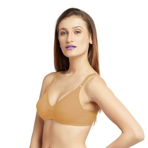 Lovable Women's Girls Cotton Non-Padded Wirefree Seamless Full Coverage Everyday T-Shirt Bra (SKIN_Size-36C)