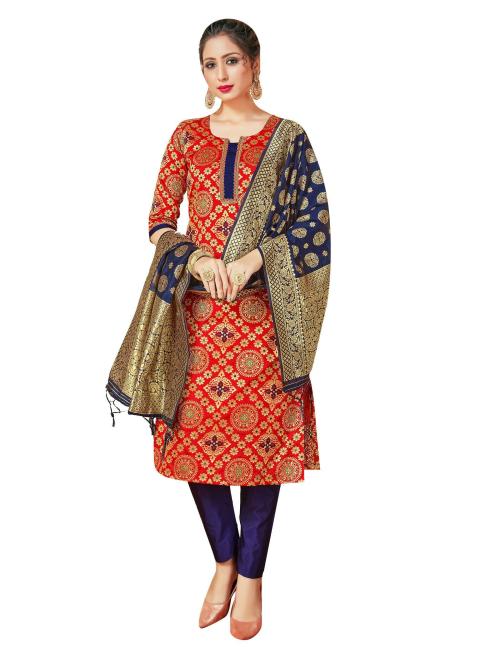 Tira Banarasi Art Silk Red Color Woven Dress For Women kurta set women / kurta set / kurta set for women / kurta suit sets / women kurta set