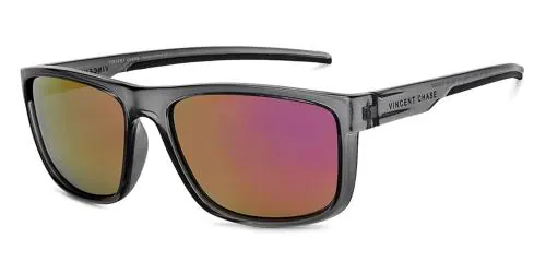 VINCENT CHASE EYEWEAR Polarized and UV Protected Square Full Rim Multicolor Sunglass (Men and Women) - Large (VC S14122)
