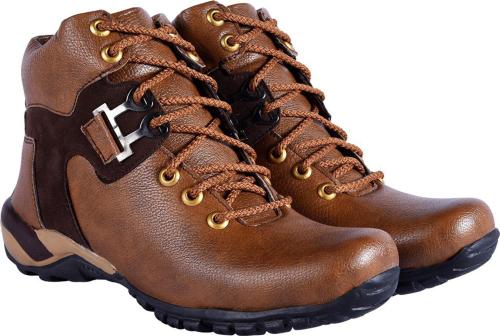 DLS Men Brown Synthetic Leather Boots
