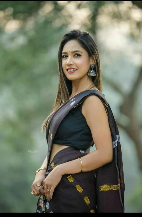 ROYALVISHWA Assamese Weaving Cotton Mekhela Chador Saree Mekhla Sador (Black)