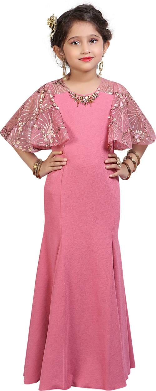 Child Club Girl Pink Lycra Blend Dress (5-6Y)