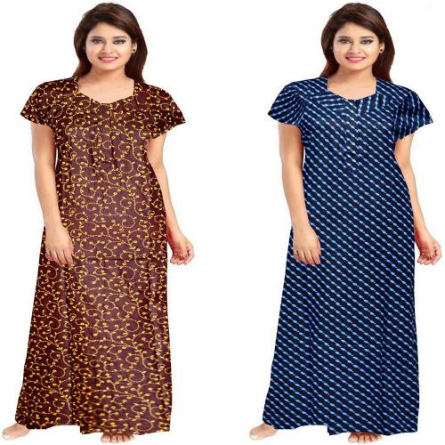 Sajao Creation Women Nighty Set (Multicolor)