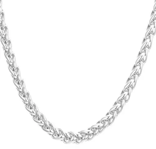 Brado Jewellery Silver Alloy, Stainless Steel Silver Chain for Men and Boys