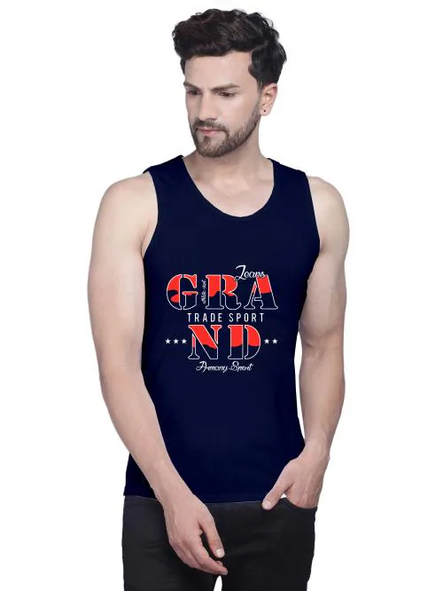 THALASI Sleeveless Tshirt for Men/Vest for Men -Gym Vest/Sando for men- Navy Vest