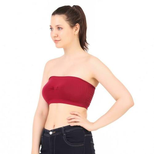 PMC Pink Mart CollectionWomen Maroon Solid Cotton Non Padded Sports Bra