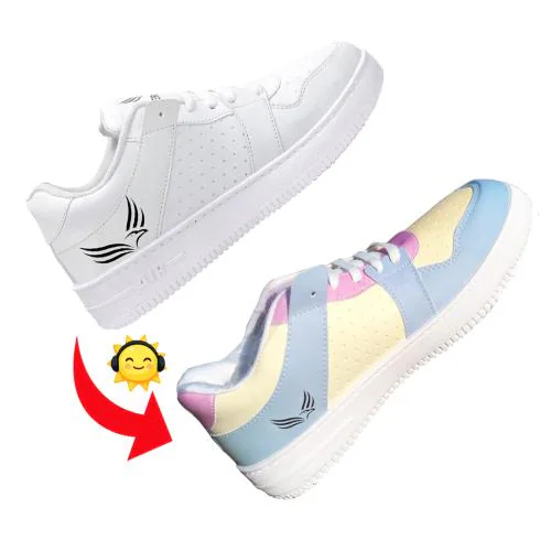 Lightweight Color Changing Sports Shoes | Casual,Running,Training White Shoes for Men from Bersache