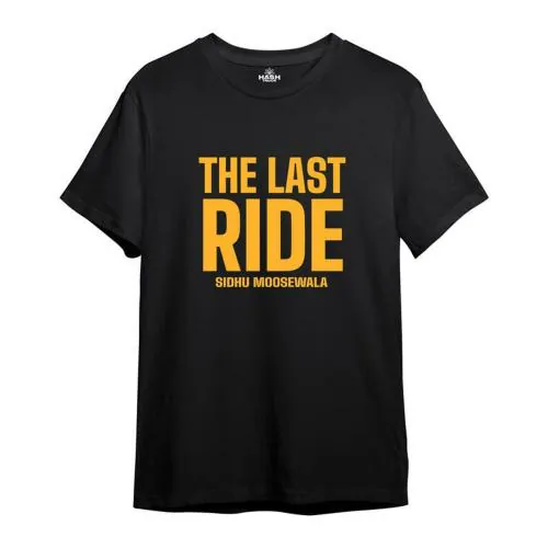 Hashtruck Men And Women Black Cotton The Last Ride Sidhu Moosewala T-Shirt