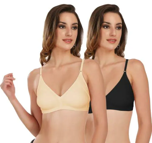 Buy Featherline Women Multicolor Polycotton Pack of 2 T-shirt Bra (34B)  Online at Best Prices in India - JioMart.
