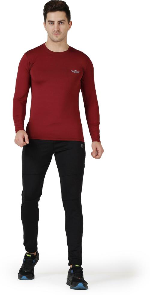 ND Sports Men Maroon Solid Polyester Blend Track Suit XL