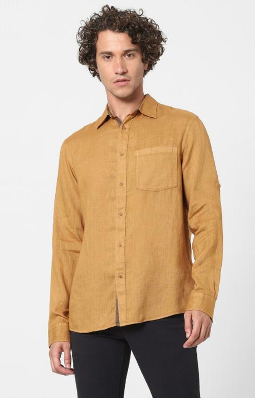 Celio Brown Solid Casual Shirts