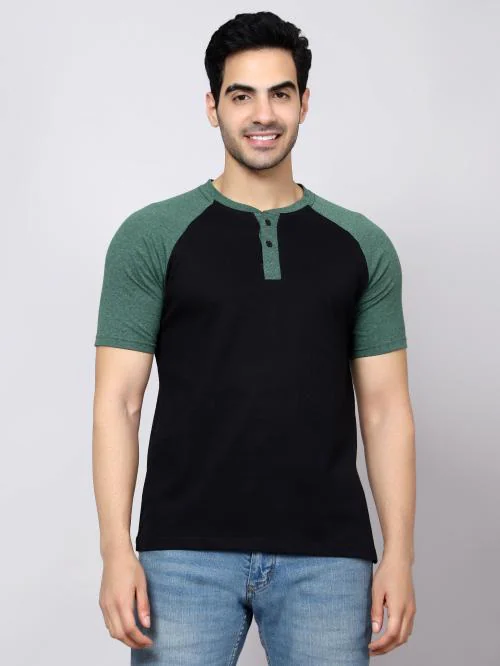 Buy DIAZ Solid Henley Neck Slim Fit Half Sleeve Cotton TShirt Men
