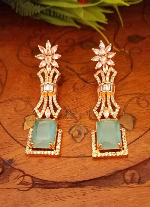 Quail American Diamond Hanging Earrings for Women Party Wear