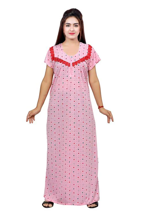 Buy NACNO Women's Printed Cotton Sleepwear Nighty/Maxi/Nightgown cotton