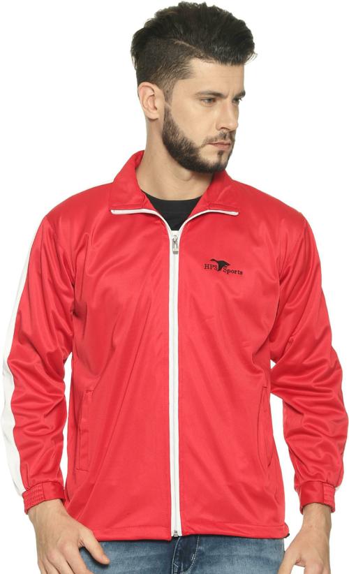 HPS Sports Men Red Polyester Solid Jacket (XXL)