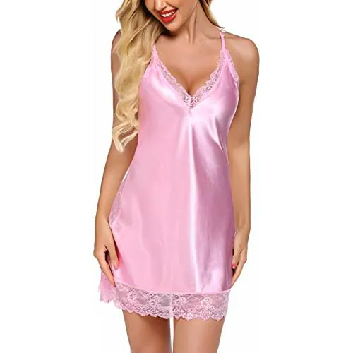 Buy KLOVVY Night Swim Wear/ Honeymoon Swimming Costume/Satin Fabric Swim  Dress In Pink Color Online at Best Prices in India - JioMart.