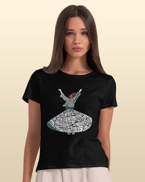 Macmerise SM Shukran Allah Black T-shirt for Womens