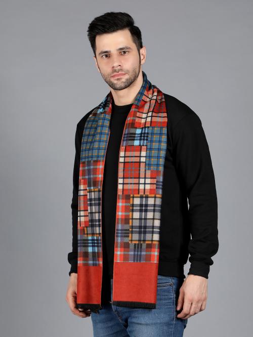 Blue & Multi Printed Muffler for Men