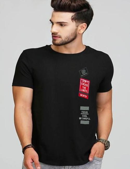 HILENTO Round neck Cotton T shirt for Men