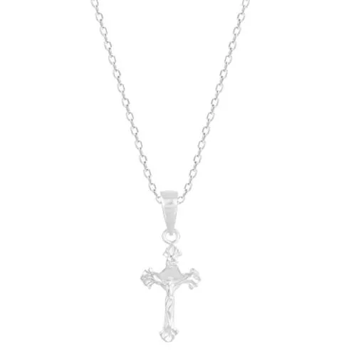 Giva Sterling Silver Striped Cross Pendant With Link Chain For Men