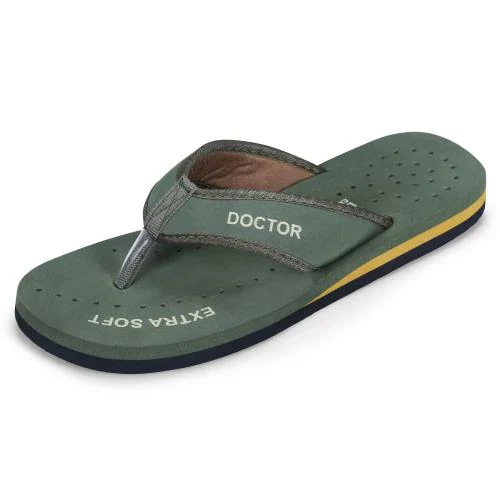 DOCTOR EXTRA SOFT Doctor Slippers for Women Orthopedic Diabetic Pregnancy Non Slip Lightweight Comfortable Flat Casual Stylish Dr Chappals and House Flip flops For Ladies and Girl’s D-22-Olive-8 UK