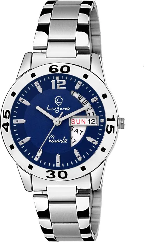 Lugano LG 2053 Amorosa Blue Day Date Dial Analog Watch For Men And Women