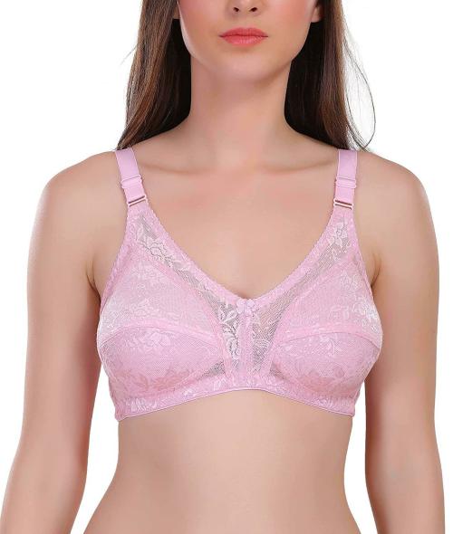 Eve's Beauty Women Pink 44D Cotton Bra (44D)