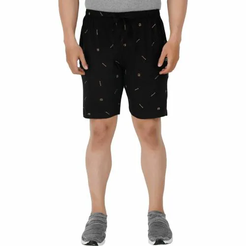 Feel Track 100 % Cotton Men Black Printed Bermuda Shorts (4Xl)