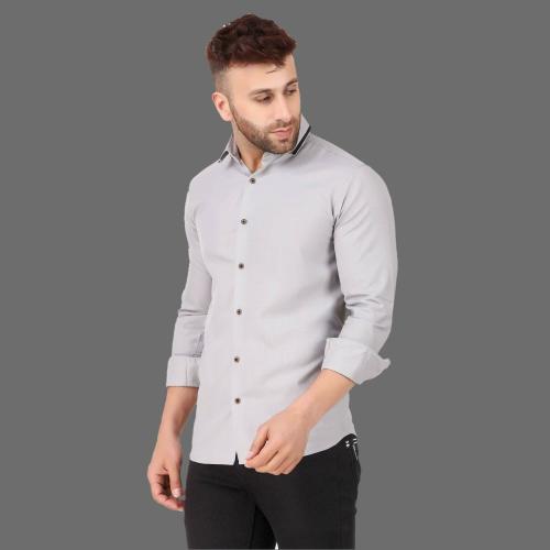 Buy Adwyn Peter Men Grey Solid 100 Cotton Single Shirt Online at Best