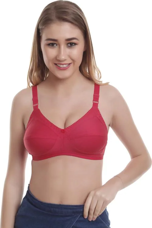 Alishan Pink Cotton Blend T-Shirt Non Padded Bra - 40D