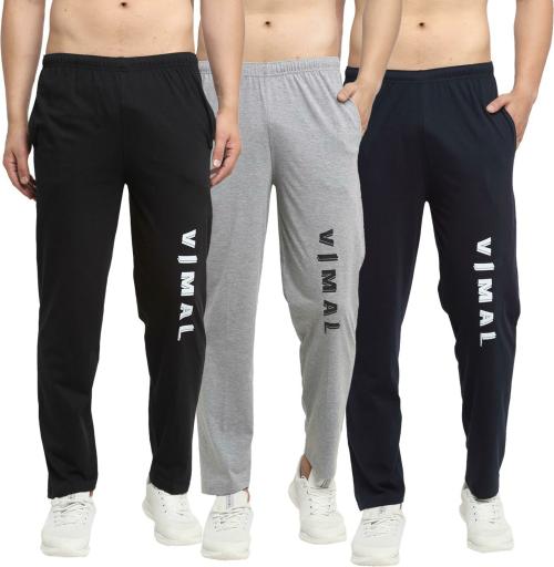 Vimal Jonney Men Multicolor Printed Cotton Blend Track Pants (Pack of 3)