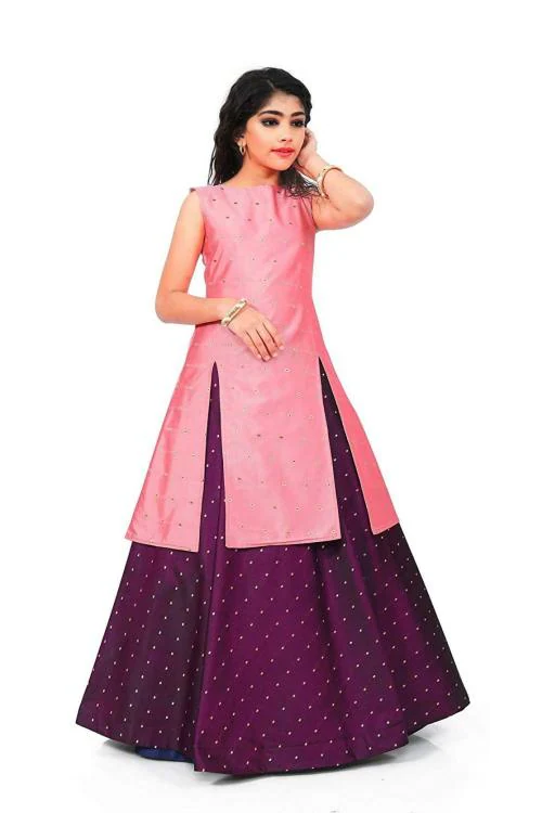 FELIZ THE DESIGNER STUDIO Girls Pink Modern Indo Western Dress
