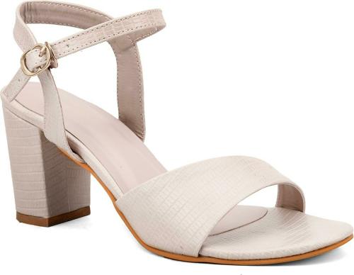 Pelle Albero Nude Ankle Strap Block Heel Sandal For Women