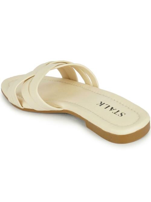 Stalk Stalk Cross Straps Posh Beige Flats