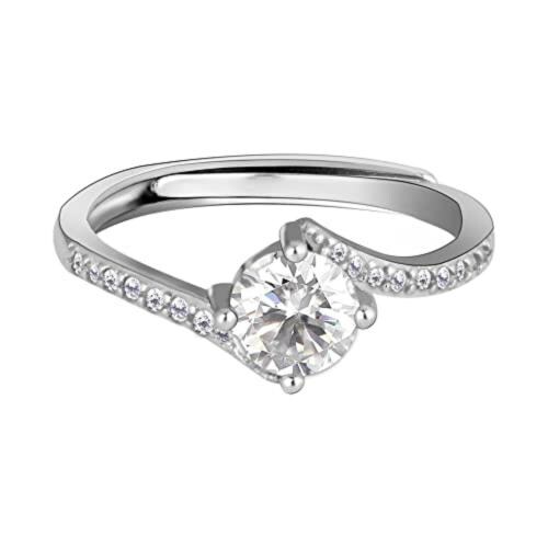 Giva Sterling Silver One Size Zircon Stone Ring