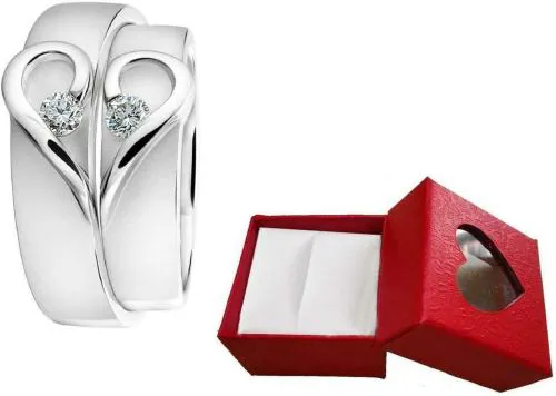 SILVOSWAN Platinum Plated Alloy Adjustable Couple Ring for Unisex