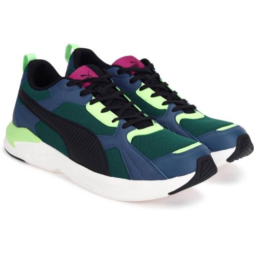 Puma Men's X-Ray Fluido Black-Dark Denim-Fizzy Lime Sports Shoe UK 9