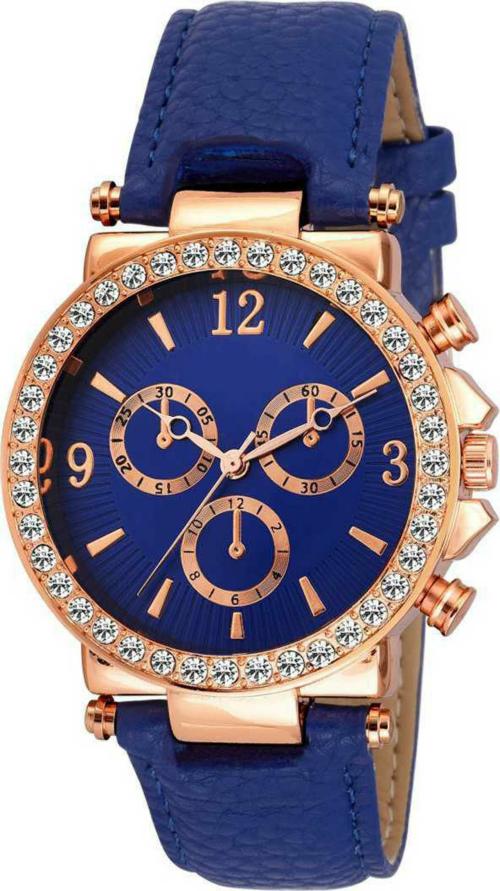 Hinish Roux Enterprise Analog Blue Dial Blue Strap Watch For Girls